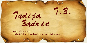 Tadija Badrić vizit kartica